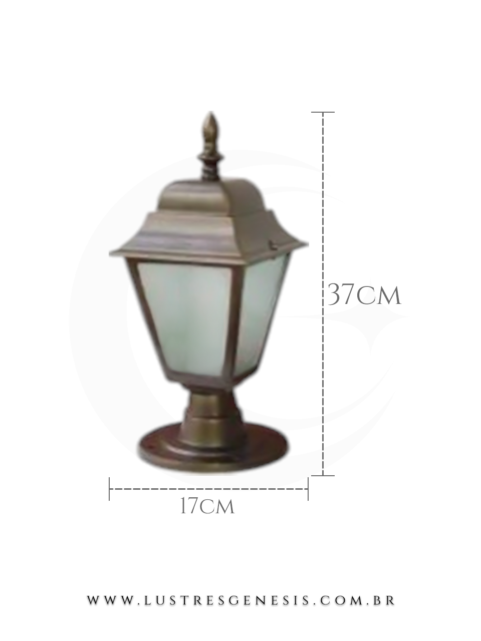 Poste Balizador de Jardim Externo 37cm em Alumínio Fundido Clássico para Fachada, Muro, Garagem e Área Externa Gourmet